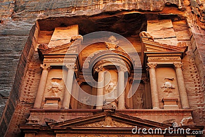 Detail of The Treasury, Petra Stock Photo